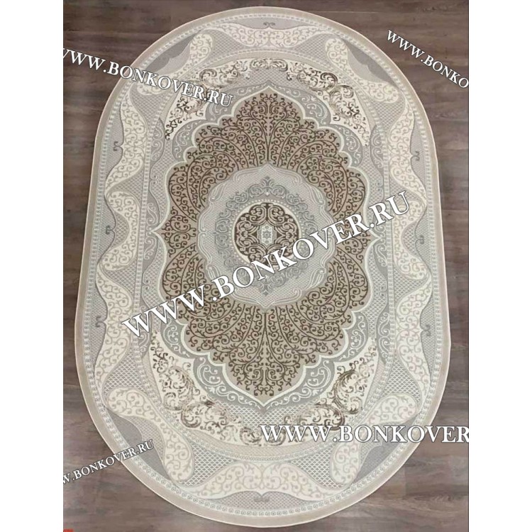 Ковер в гостиную дизайн 06 Бежевый Овал