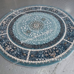 Турецкий Ковер Для гостиной New дизайн 376 Синий Круг