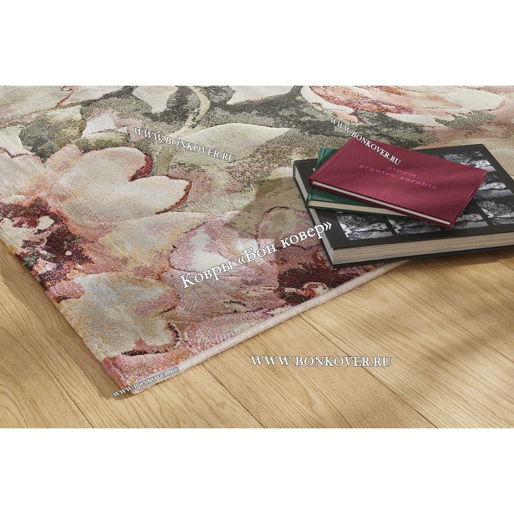 Бельгийский Высокоплотный Ковер с Цветами Арт 28111 Зеленый