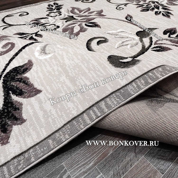 Ковер Лайт Карпет New 2 Дизайн 10 Серый с сиреневым прямоугольный